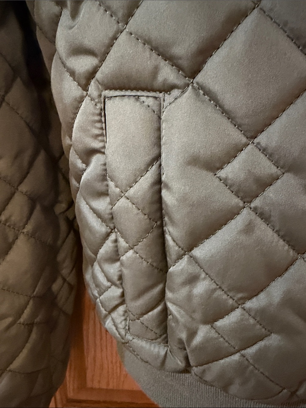 Ashley By 26 International Olive Green Quilted Bomber Jacket - Picture 4 of 5